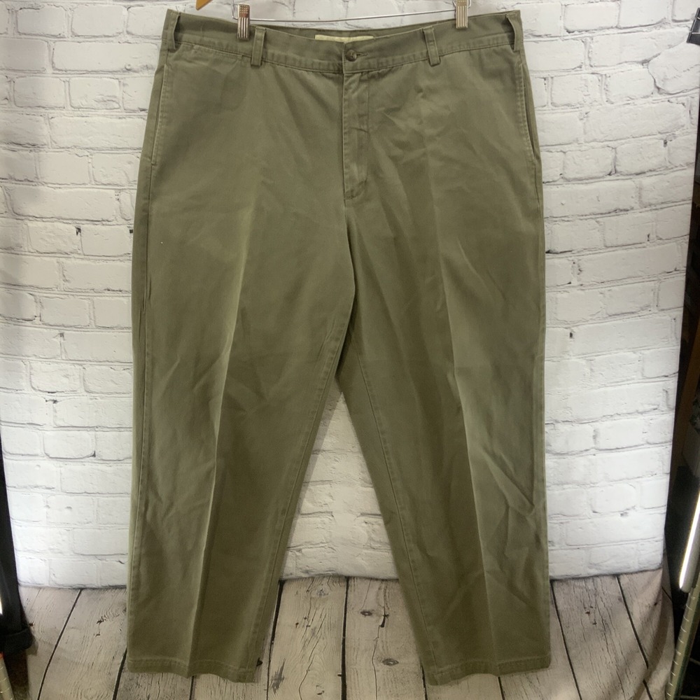 Cabela Casuals‎ Slacks Mens Sz 42 Green Pleated
